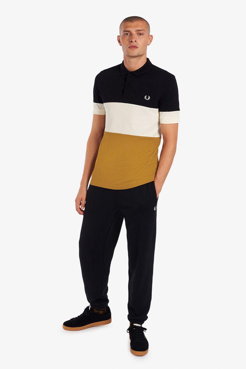 Camel Fred Perry Colour Block Polo Men's Shirts | PH 1489OKIR